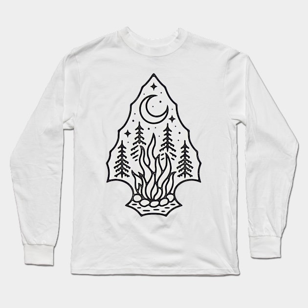 Campfire Long Sleeve T-Shirt by OldSchoolRetro